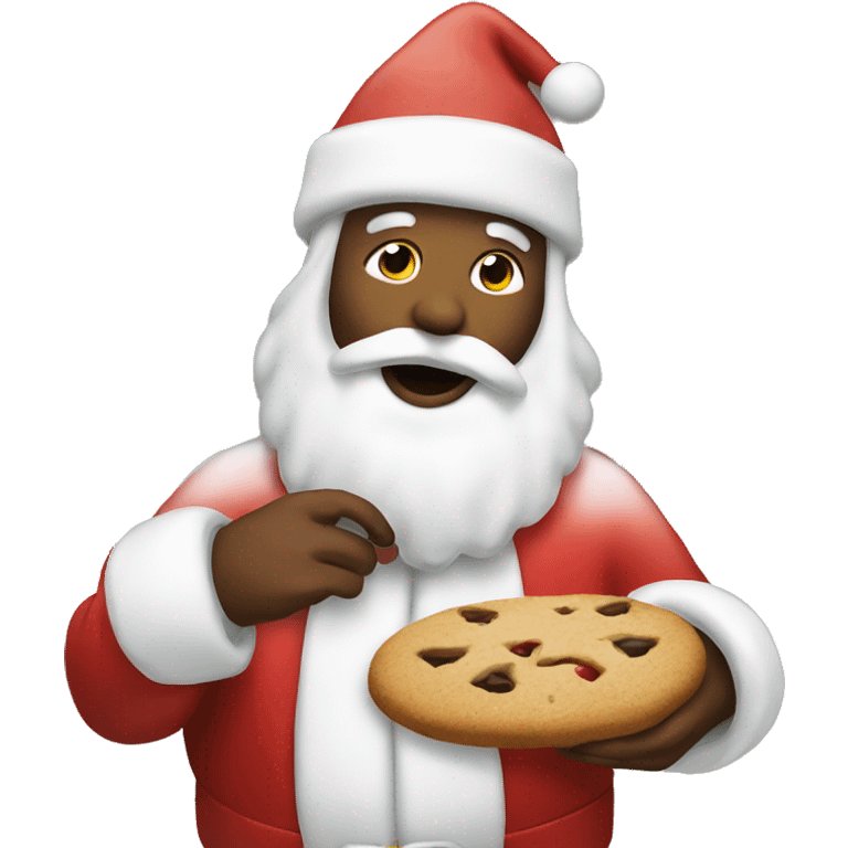 Santa eating Christmas cookie emoji