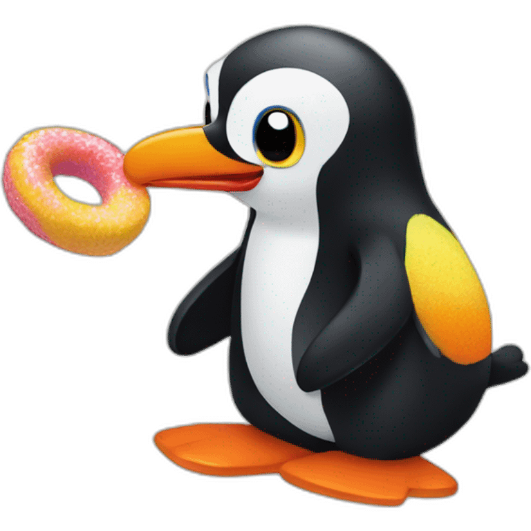 Pingu eating fruit loops emoji