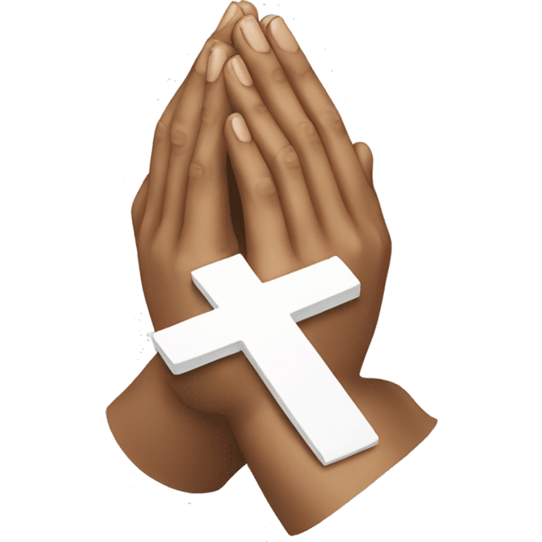 Praying hands with cross emoji