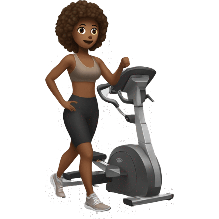 Brown fitness simulator with a girl emoji