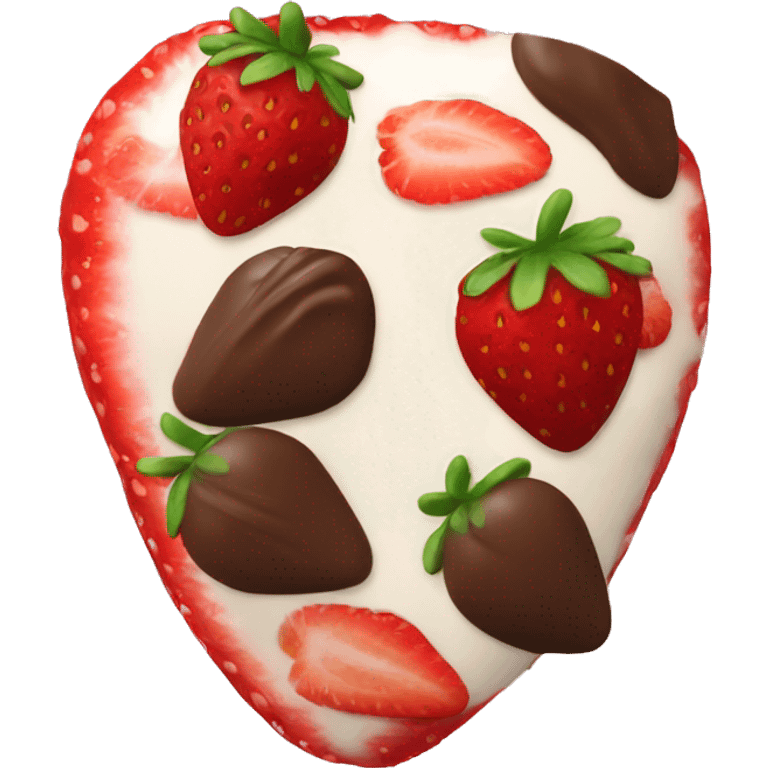 Chocolate dipped strawberry emoji