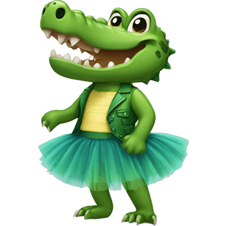 Crocodile with a tutu emoji