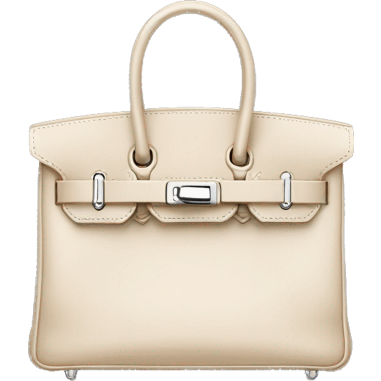 Birkin beige bag with silver hardware  emoji