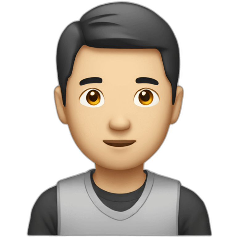 Asian guy with engineering mindset emoji