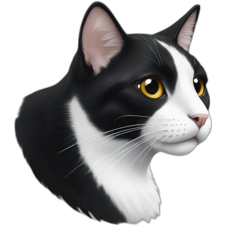 Black and white cat with black spot on his muzzle  emoji