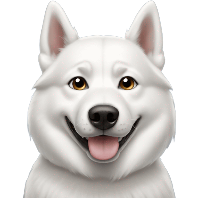 White husky with AirPod max emoji