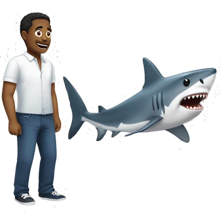 man and shark emoji