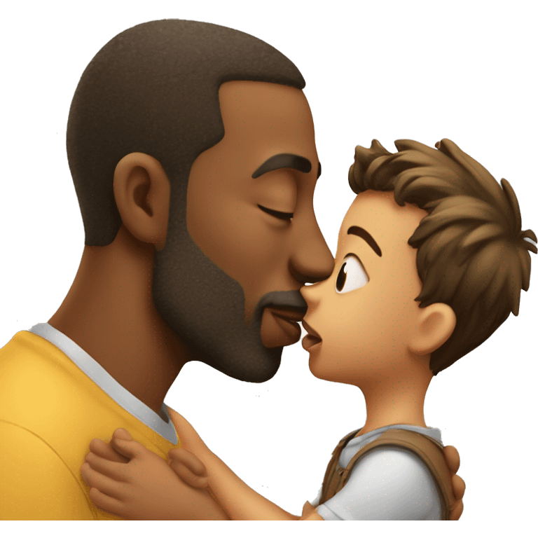 father kissing son on the lips emoji