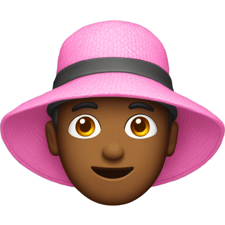 Pink fisher hat emoji