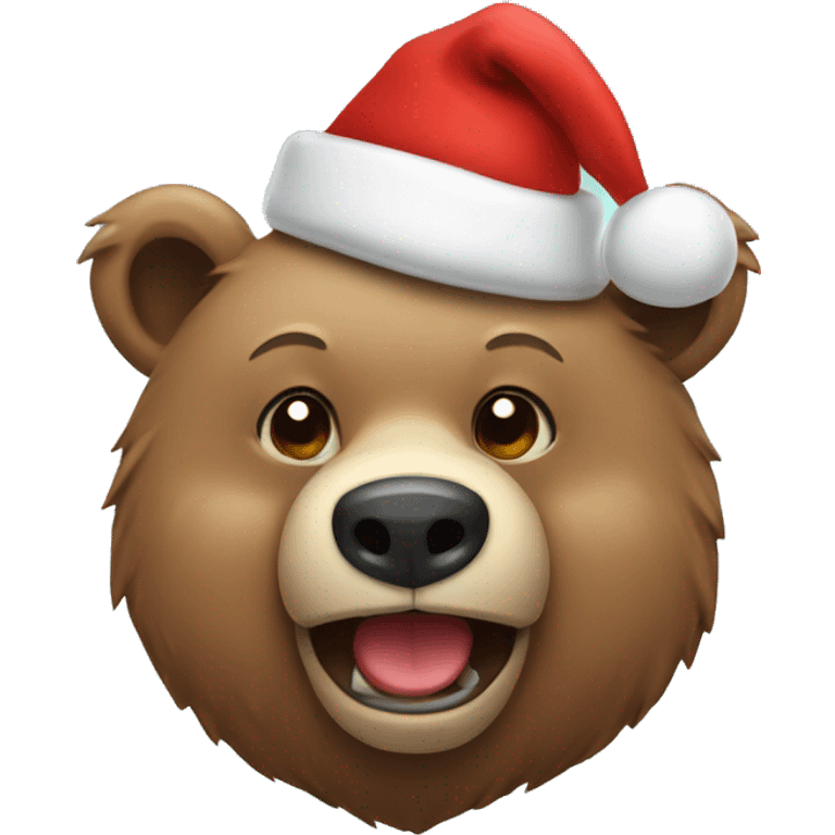 bear with Christmas hat emoji