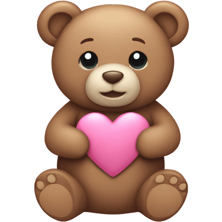 teddy bear holding pink heart emoji