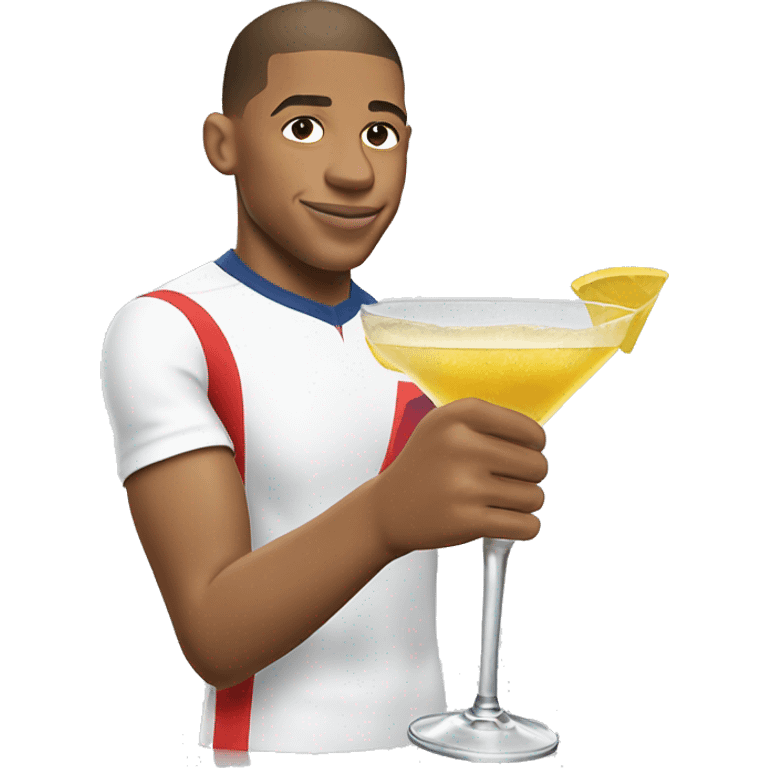 mbappe qui boit un coktail emoji