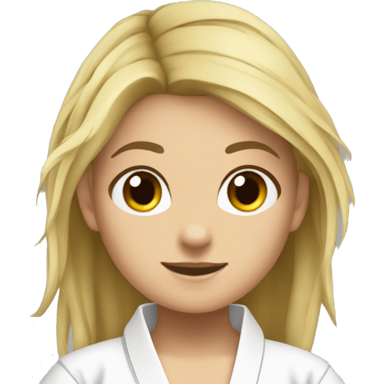 Girl bjj white belt three degress emoji