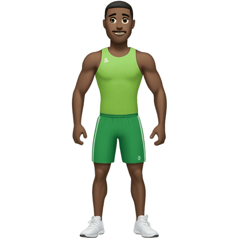 just fit sport man close in light green clothes emoji