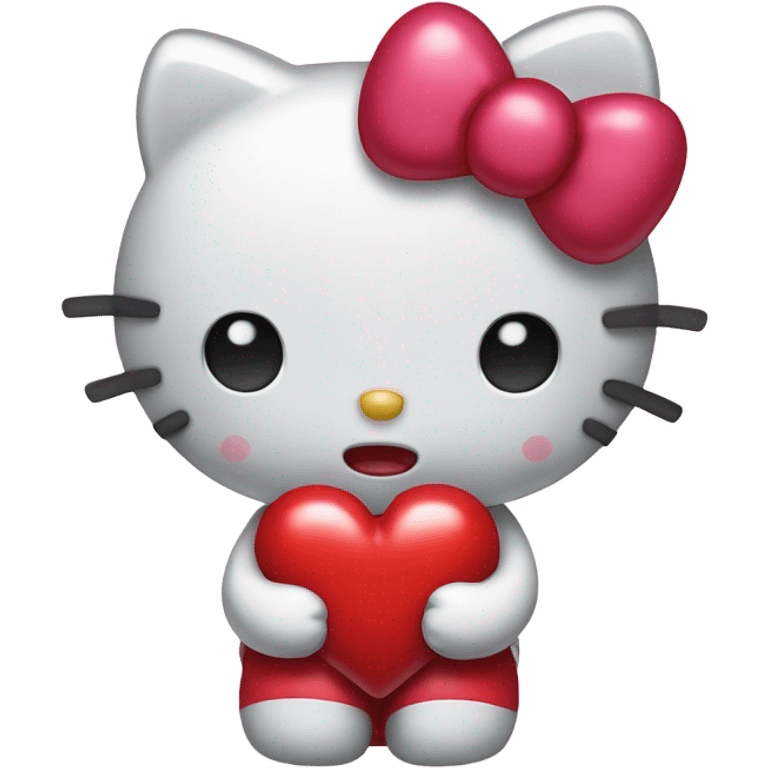 hello kitty crying holding a broken heart emoji