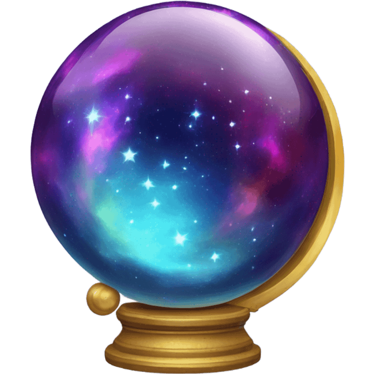 glowing crystal ball with galaxy inside it emoji