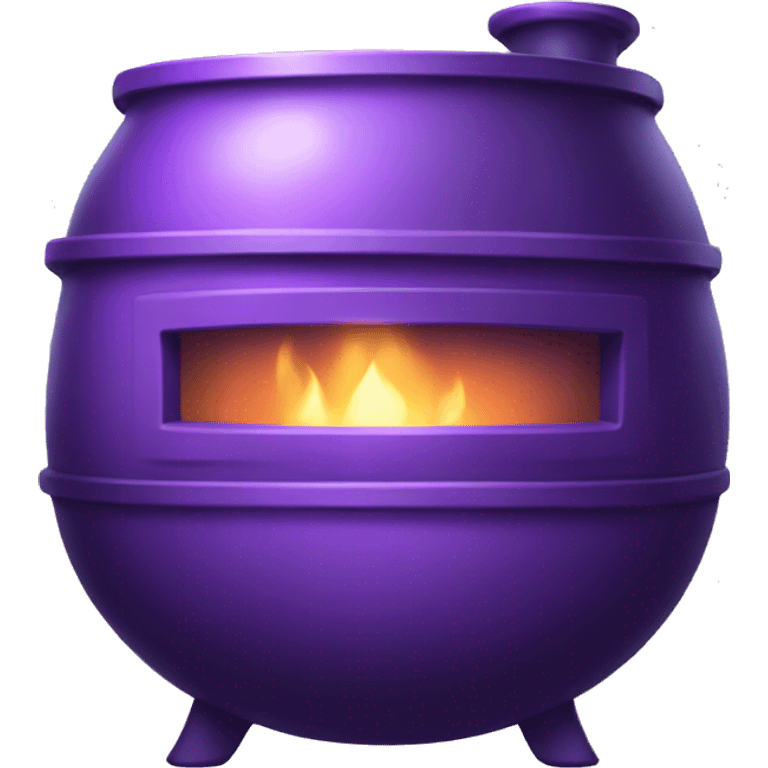 A  purple  alchemy furnace emoji,like github logo with money emoji