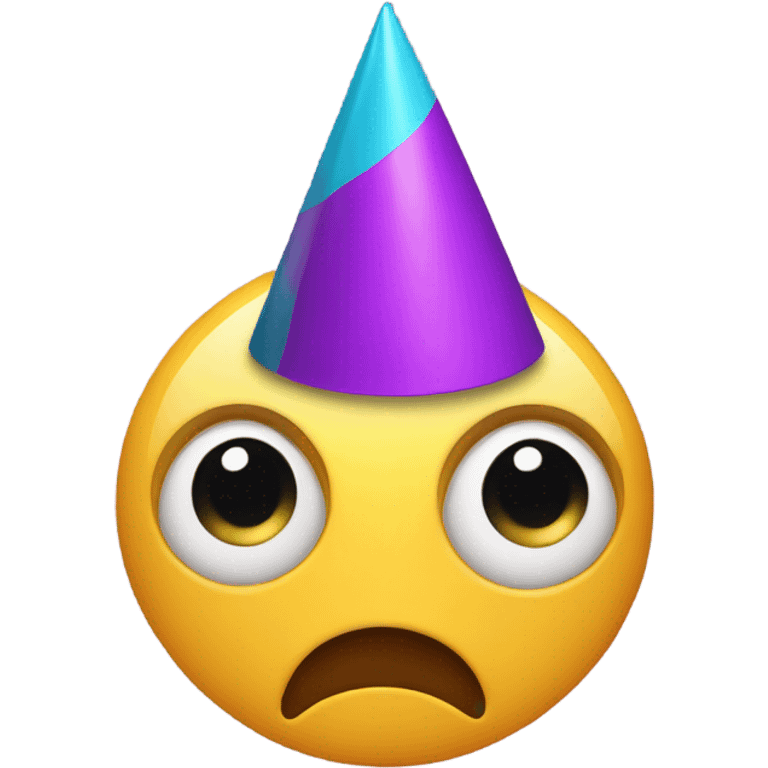 Eye roll face with party hat  emoji