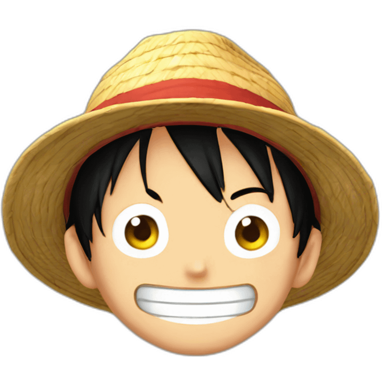 Luffy smile one piece with hat in top emoji