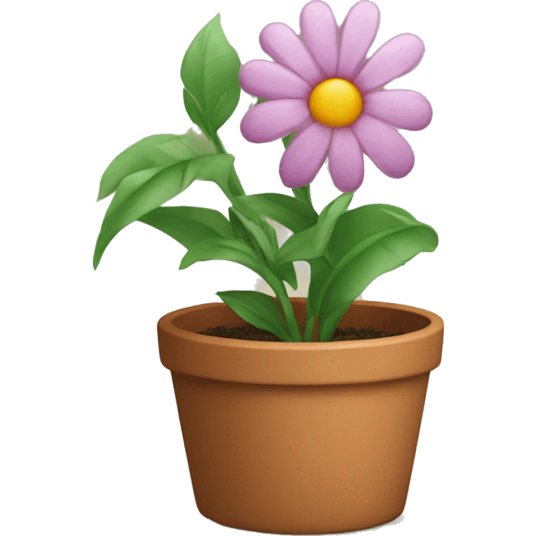 a pot with a flower emoji