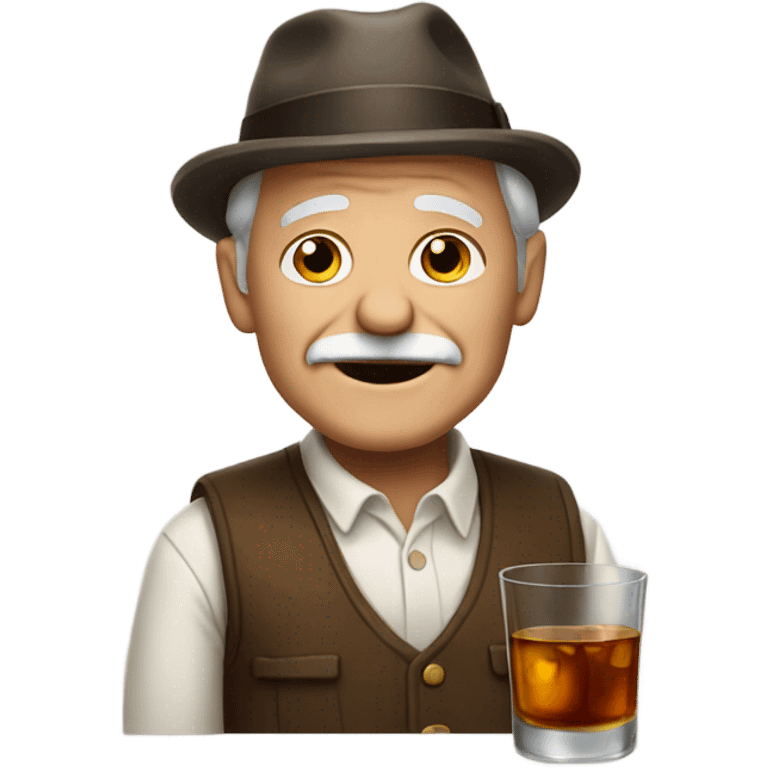 Old guy with whiskey  emoji