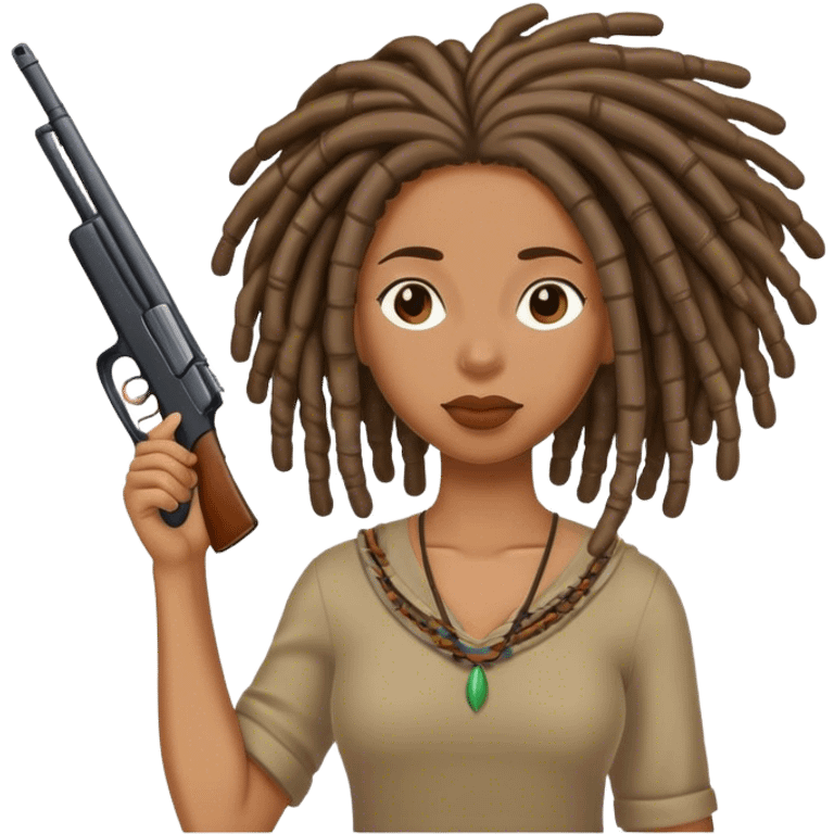 Black woman with locs shooshing emoji