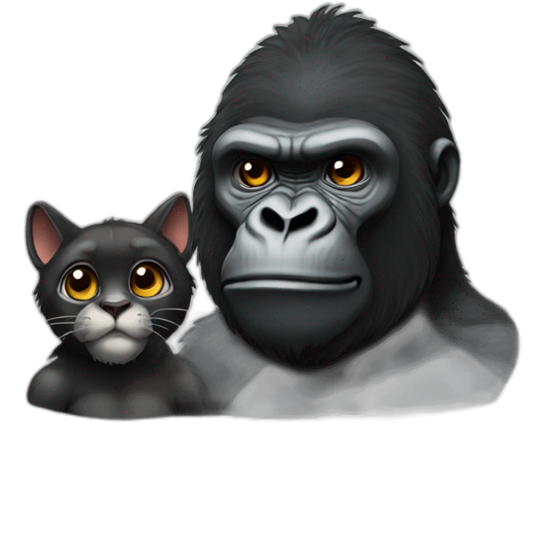 Gorilla and cat emoji