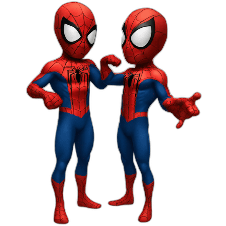 two spiderman pointing fingers emoji