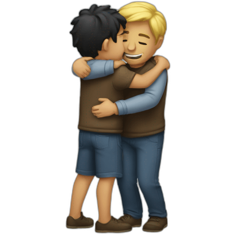 Two guys hugging emoji