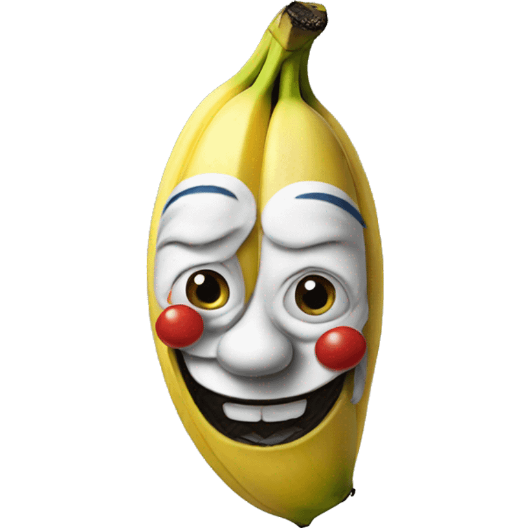 Banana with clown face emoji