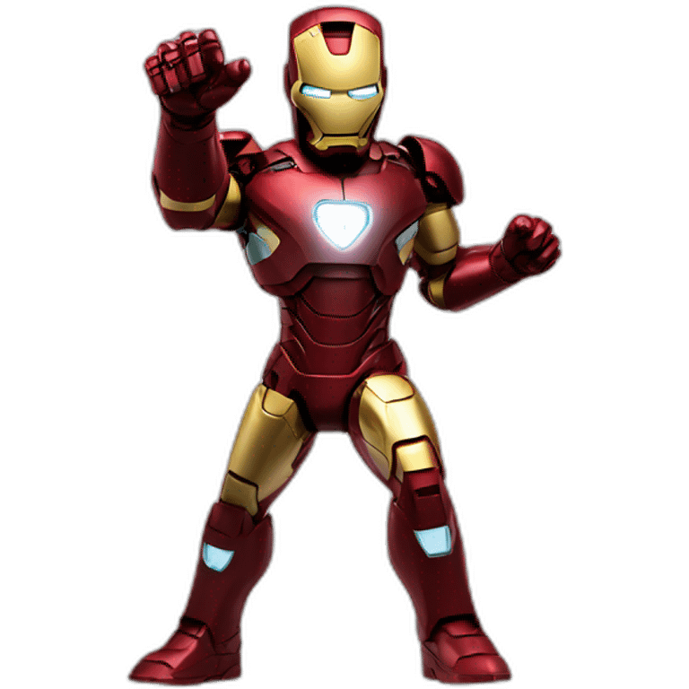 iron man pointing finger, flying emoji