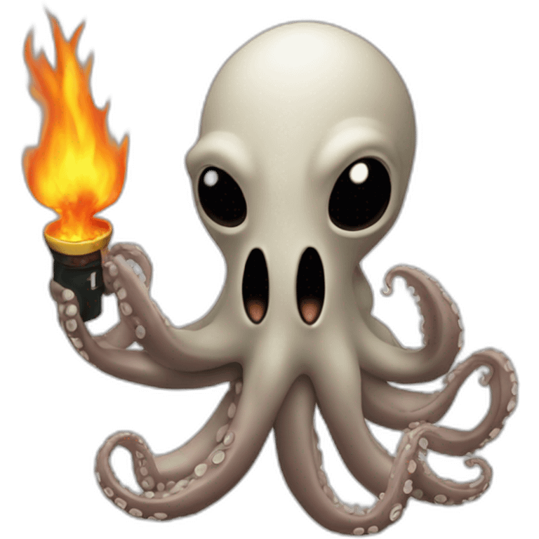 Octopus holding a molotov emoji