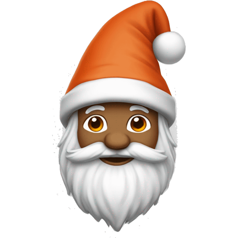 christmas gnome auburn color with a santa hat on emoji