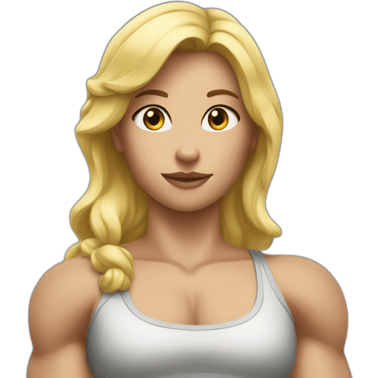 Strong muscle arm blonde girl emoji