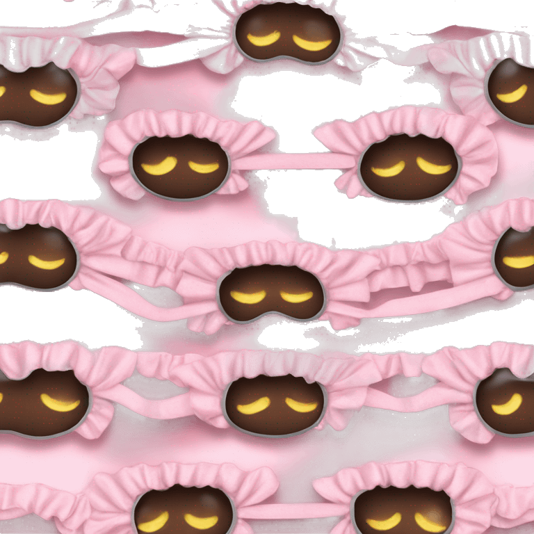 Light pink Frilly satin sleep mask without eyes emoji