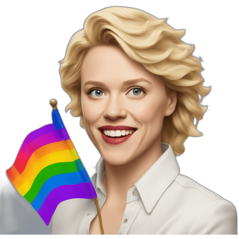 Kate McKinnon pull lgbt flag emoji