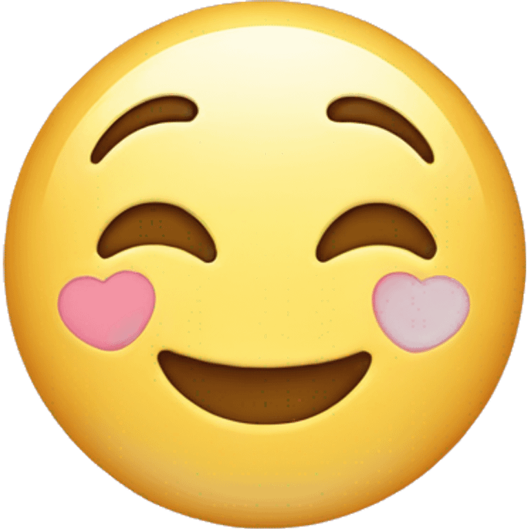 Smiling emoji with light pink hearts emoji