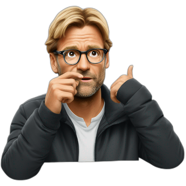 Klopp bring his hand to his lips pleased emoji