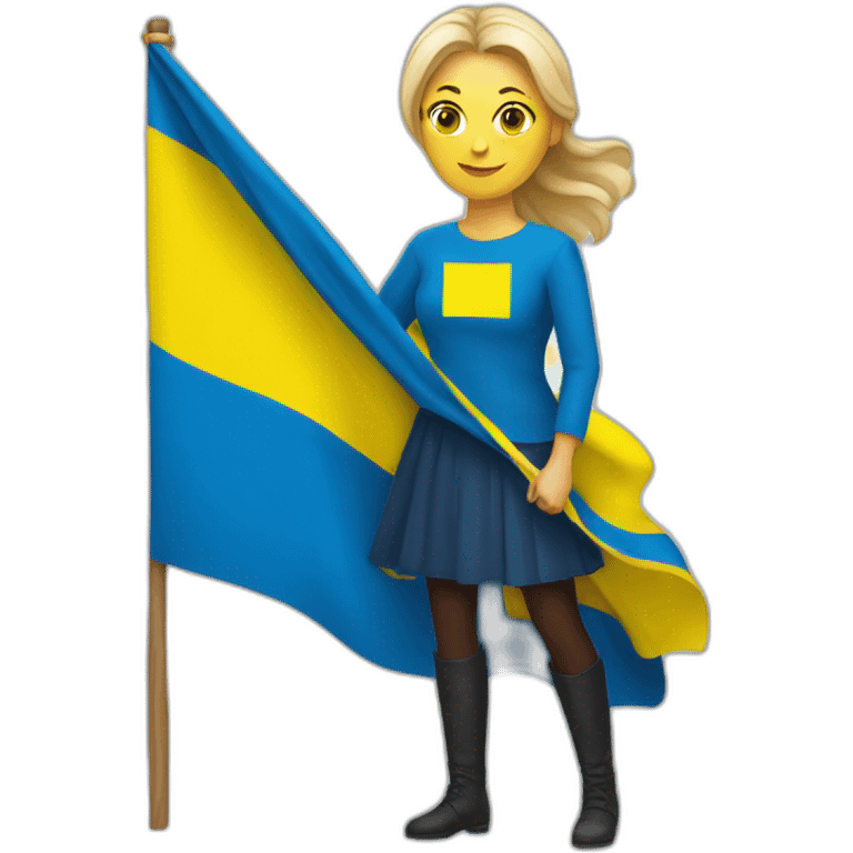 woman with Ukraine flag emoji