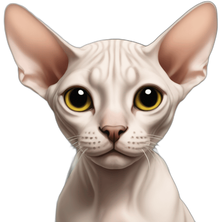 sphynx cat with black spot on the bridge of his nose emoji