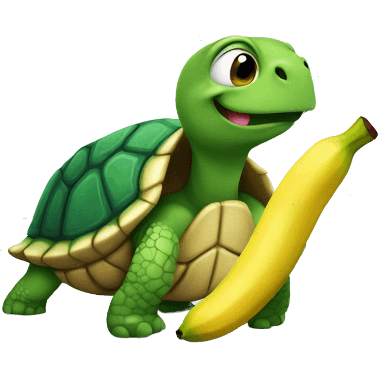 turtle holding banana emoji