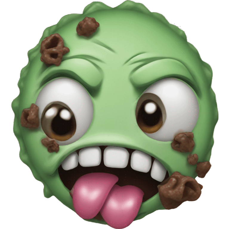 zombie poop with tongue smiley emoji