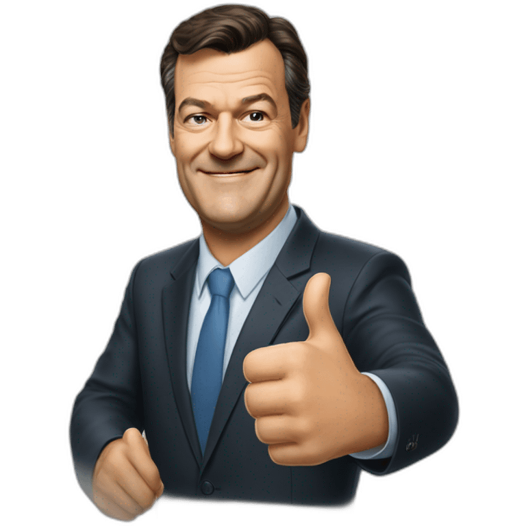 Markus Söder hyperrealistic thumbs up emoji