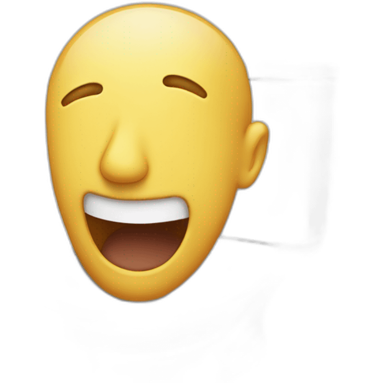 A man’s head popping out of a toilet emoji