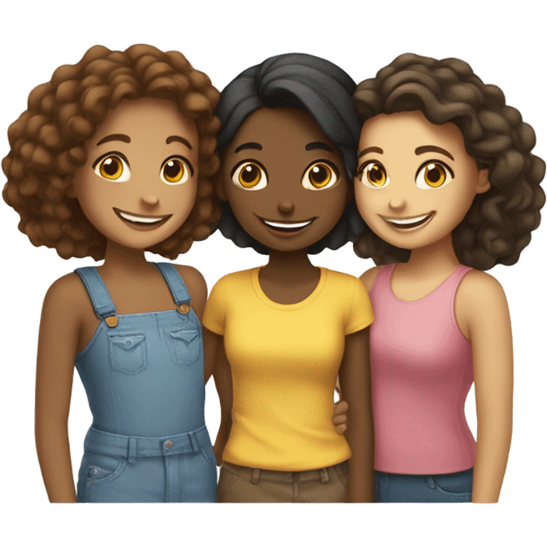 3 girl friends  emoji