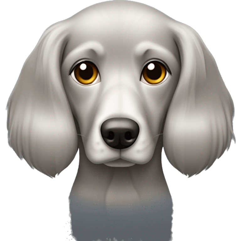 perro braco de weimar gris con perro jack tus del de pelo largo contentos uno al lado del otro  emoji