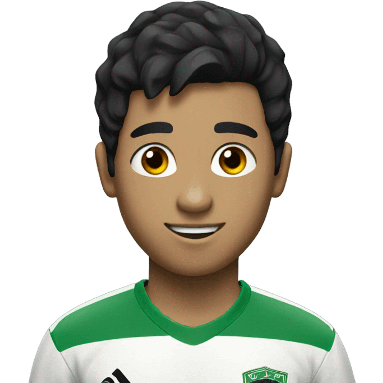 A soccer player with a green shirt with white skin olor with black hair and a number 10 in his shirt  emoji