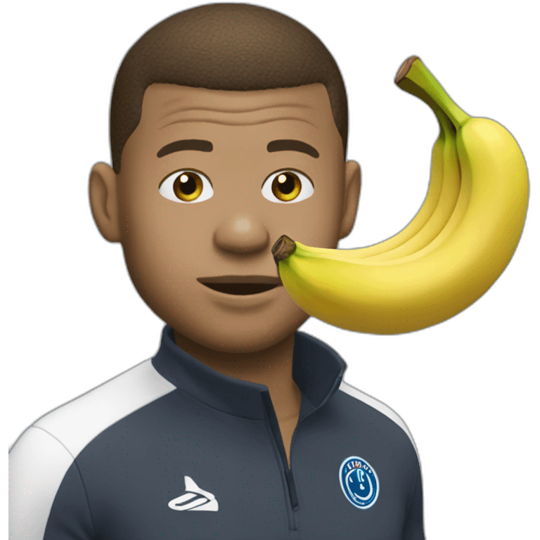 Mbappé qui mange une banane emoji