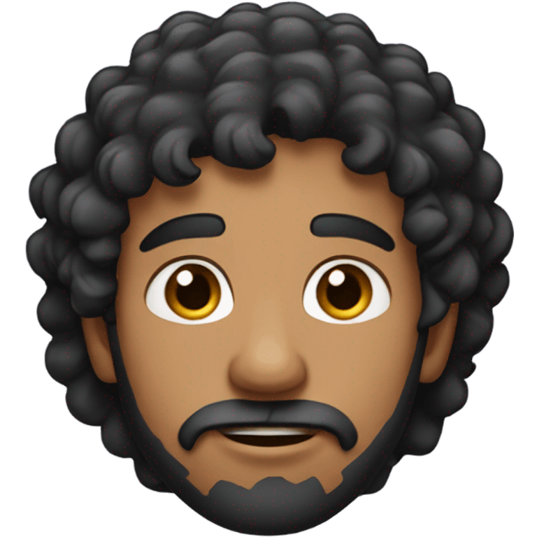 indian guy with curly black hair, a patchy beard emoji