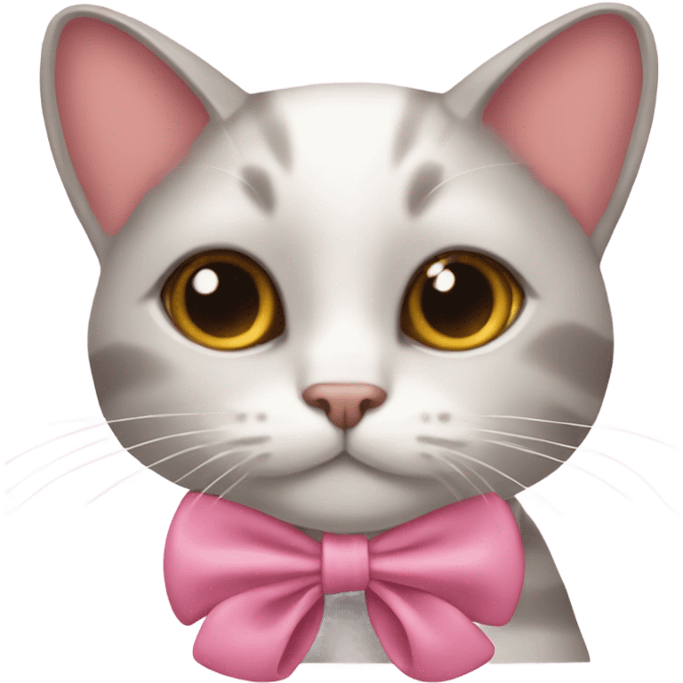 cat with coquette bow emoji